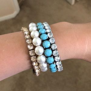 Turquoise & Pearl Bangle set